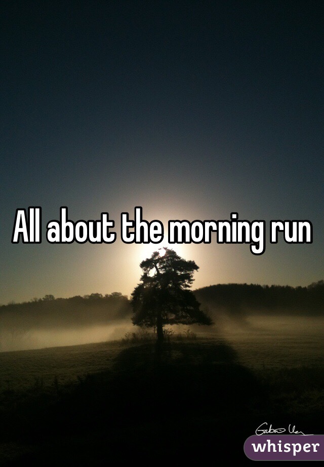 All about the morning run