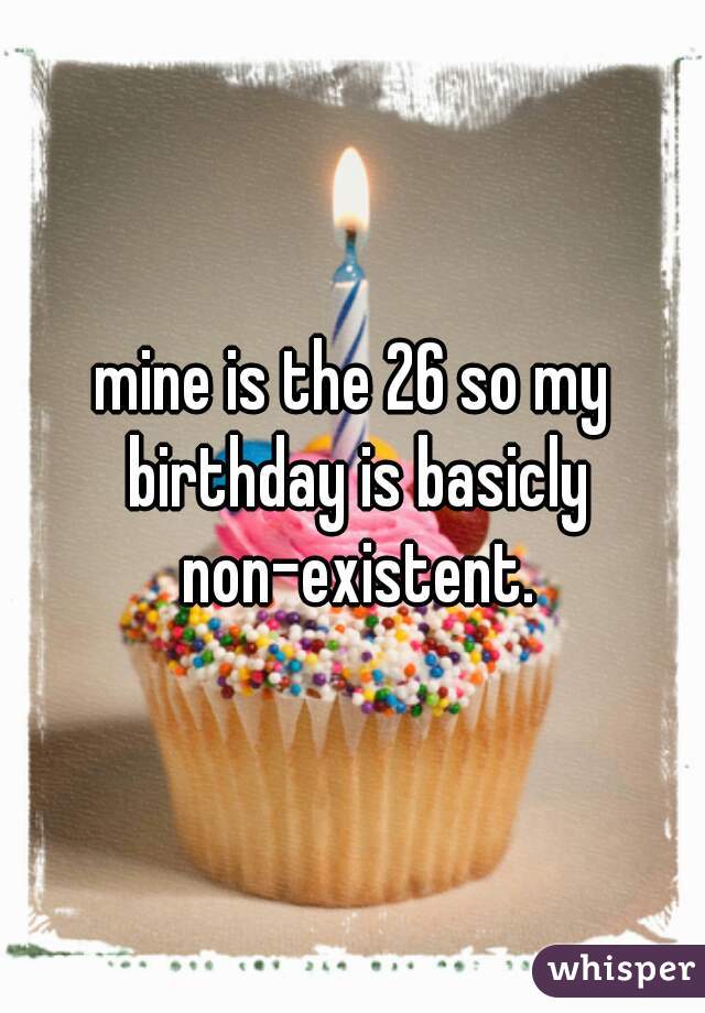 mine is the 26 so my birthday is basicly non-existent.