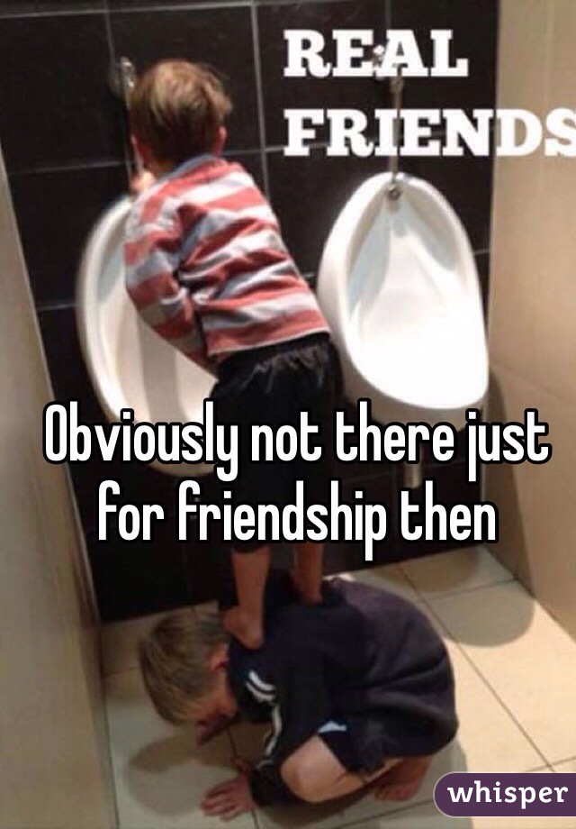 Obviously not there just for friendship then 