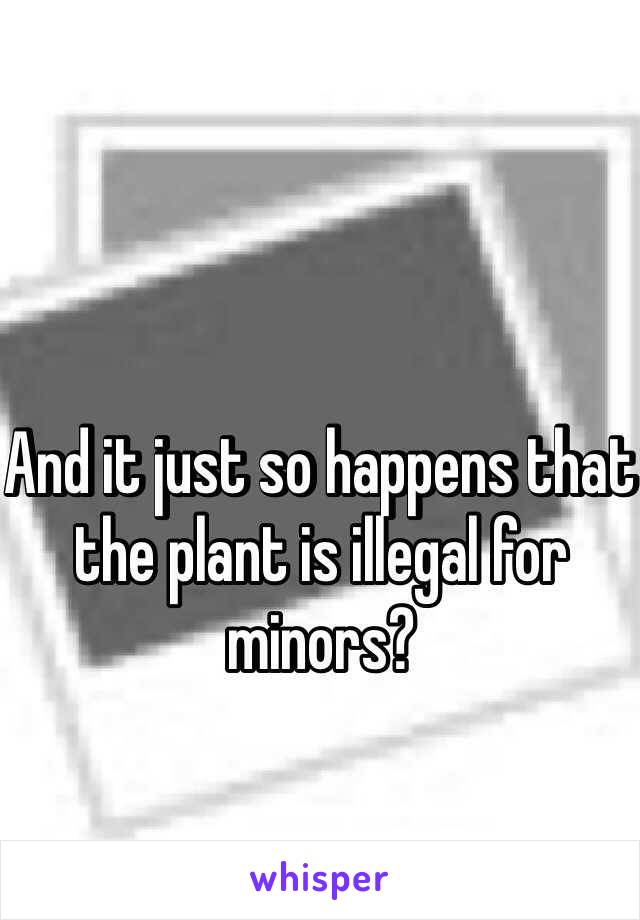 And it just so happens that the plant is illegal for minors?