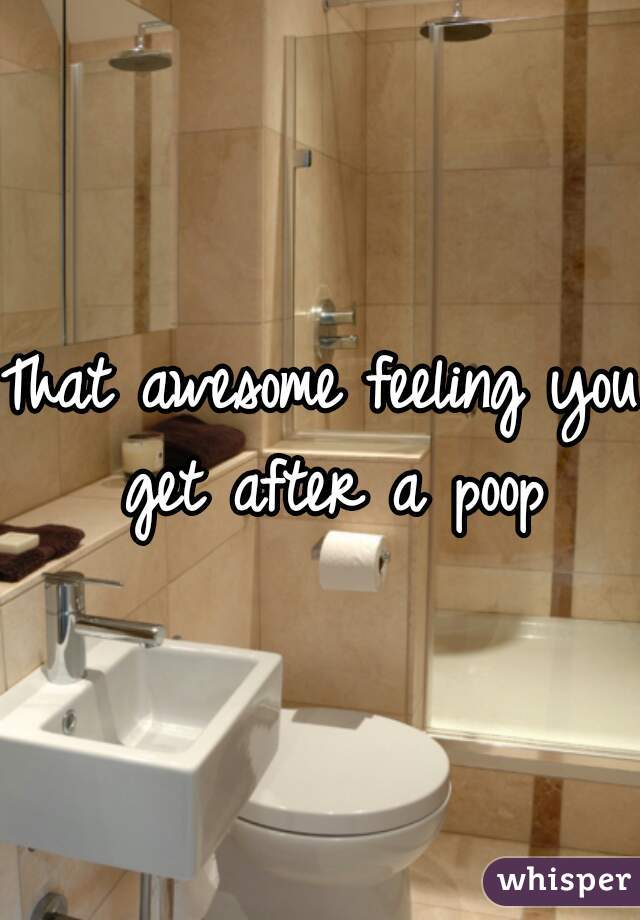 That awesome feeling you get after a poop