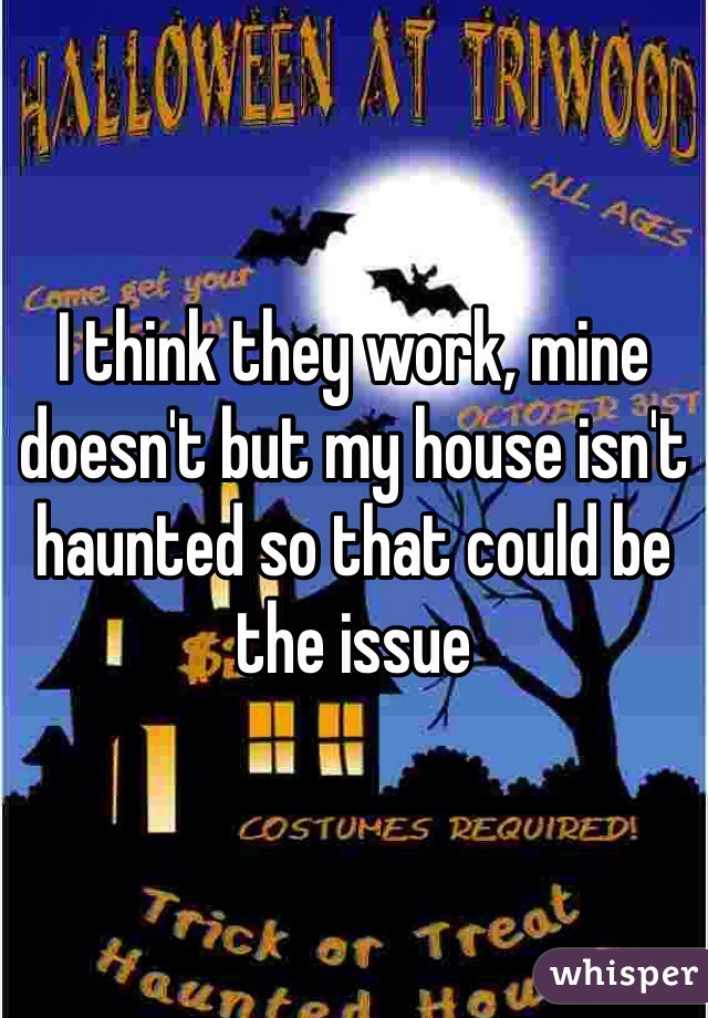 I think they work, mine doesn't but my house isn't haunted so that could be the issue
