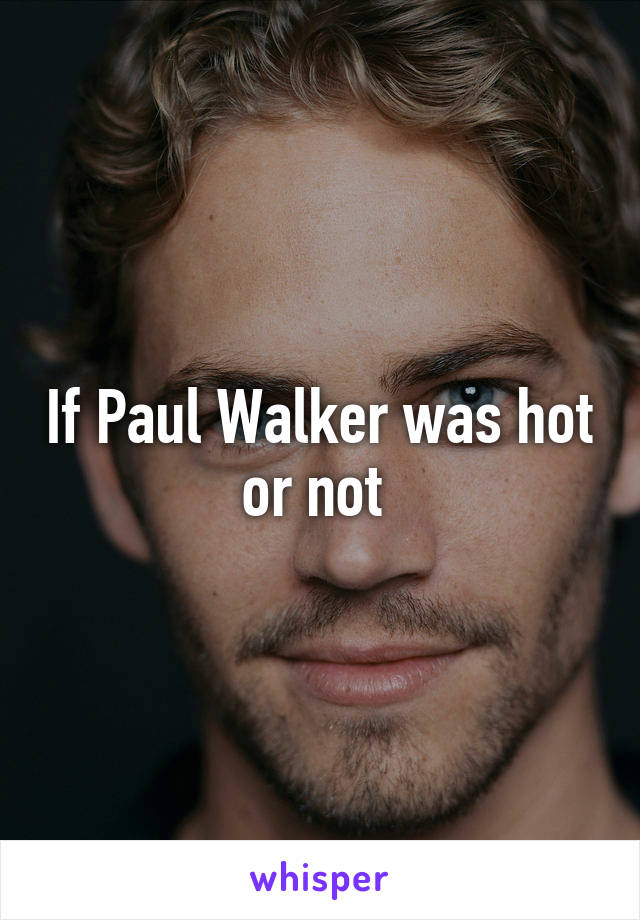 If Paul Walker was hot or not 