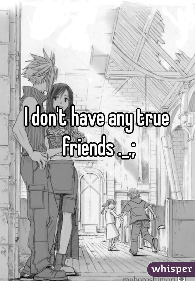 I don't have any true friends ._.;