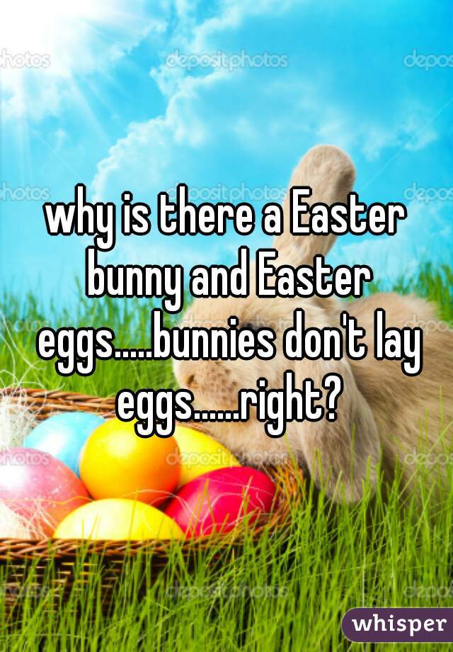 why is there a Easter bunny and Easter eggs.....bunnies don't lay eggs......right?