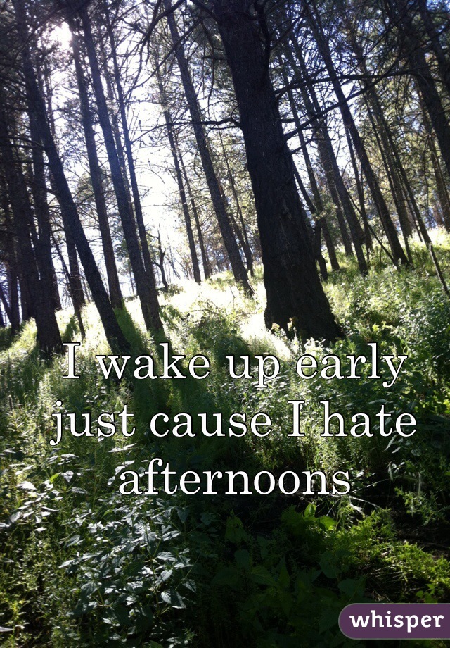 I wake up early just cause I hate afternoons 