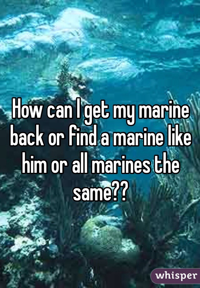 How can I get my marine back or find a marine like him or all marines the same??