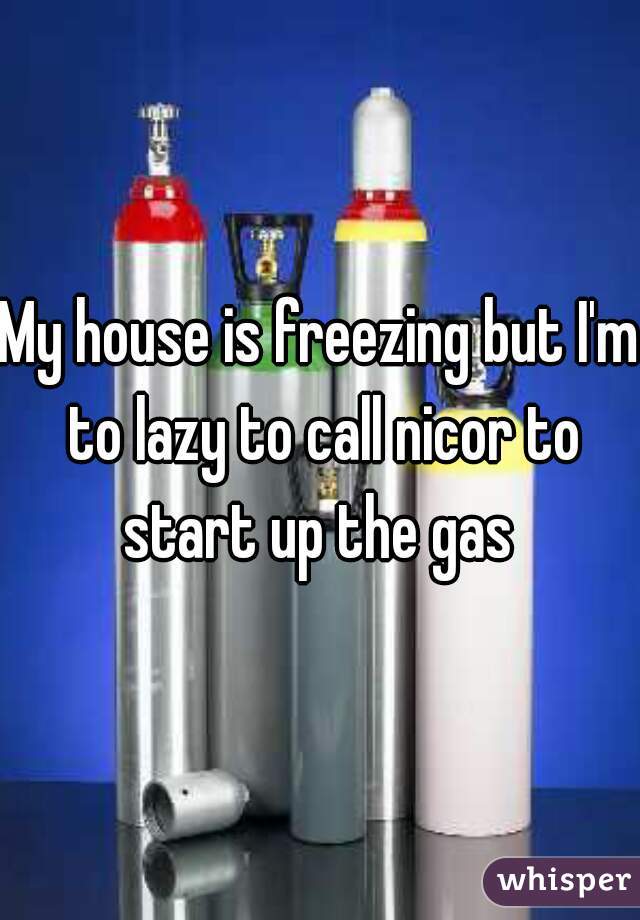 My house is freezing but I'm to lazy to call nicor to start up the gas 