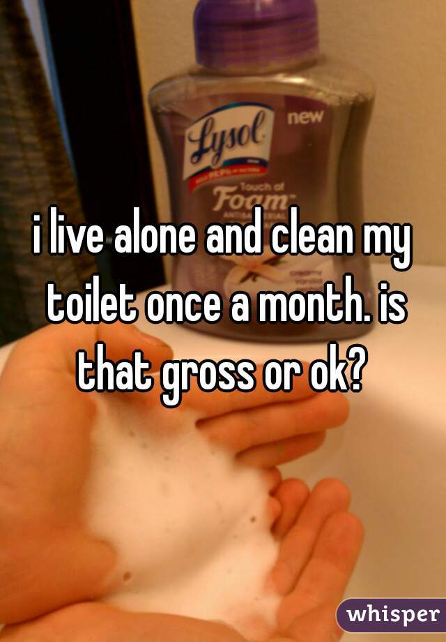 i live alone and clean my toilet once a month. is that gross or ok? 