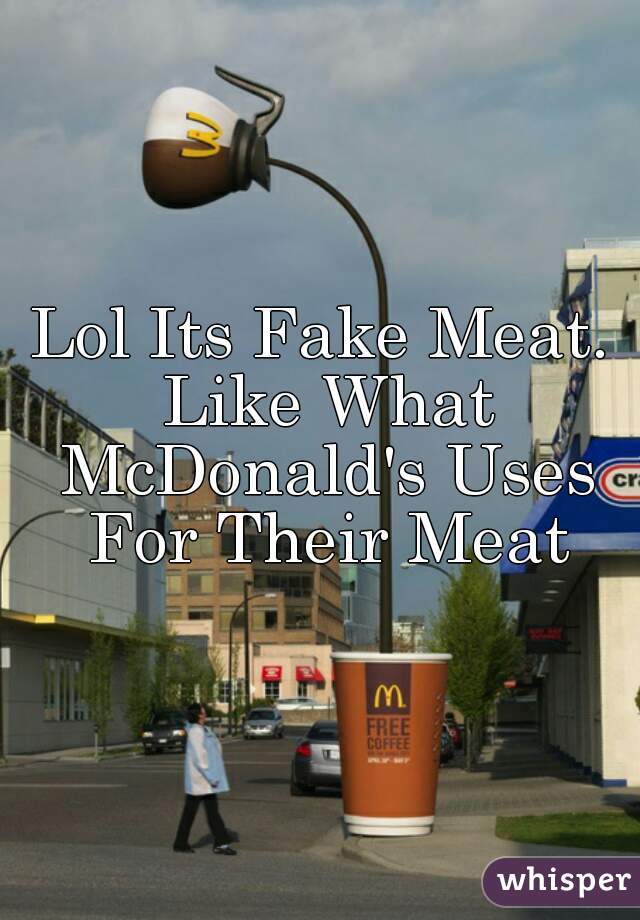 Lol Its Fake Meat. Like What McDonald's Uses For Their Meat