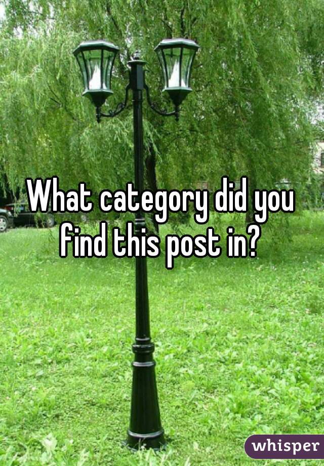 What category did you find this post in? 