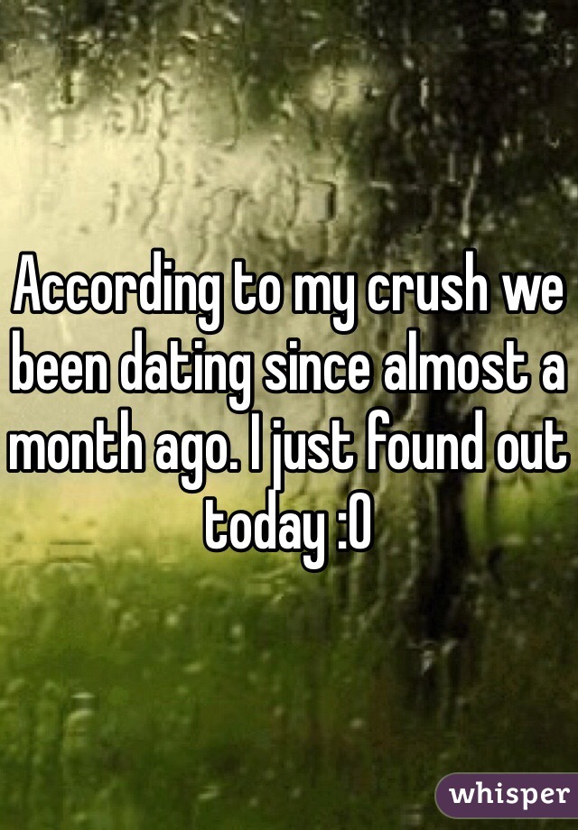 According to my crush we been dating since almost a month ago. I just found out today :O