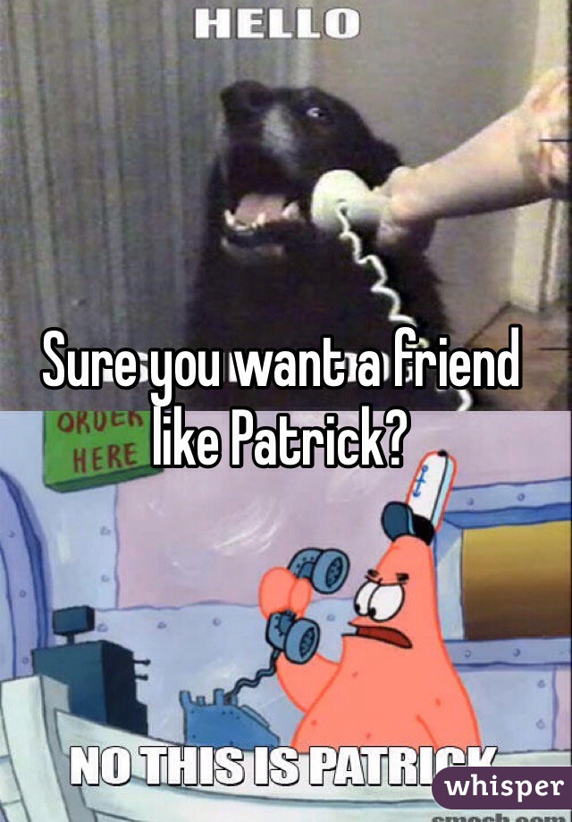 Sure you want a friend like Patrick?