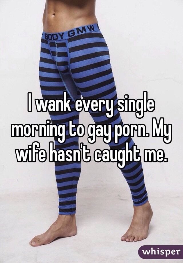 I wank every single morning to gay porn. My wife hasn't caught me. 