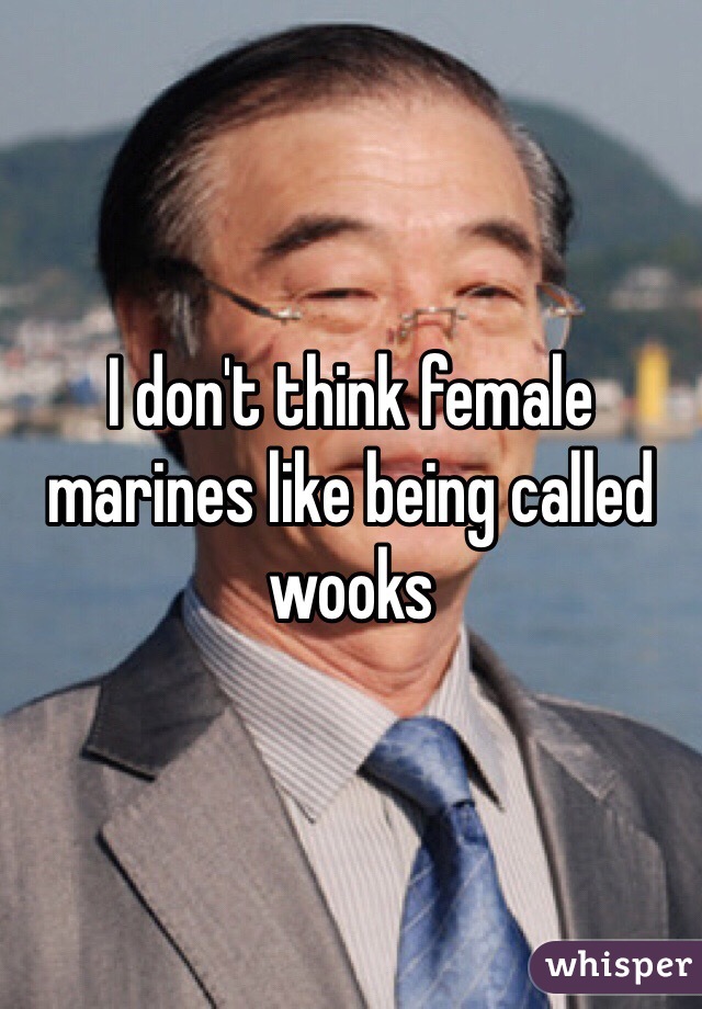 I don't think female marines like being called wooks 