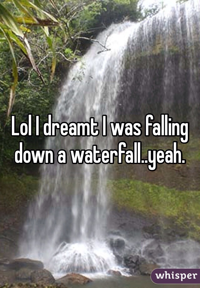 Lol I dreamt I was falling down a waterfall..yeah.  