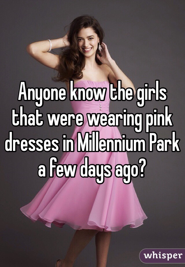 Anyone know the girls that were wearing pink dresses in Millennium Park a few days ago?