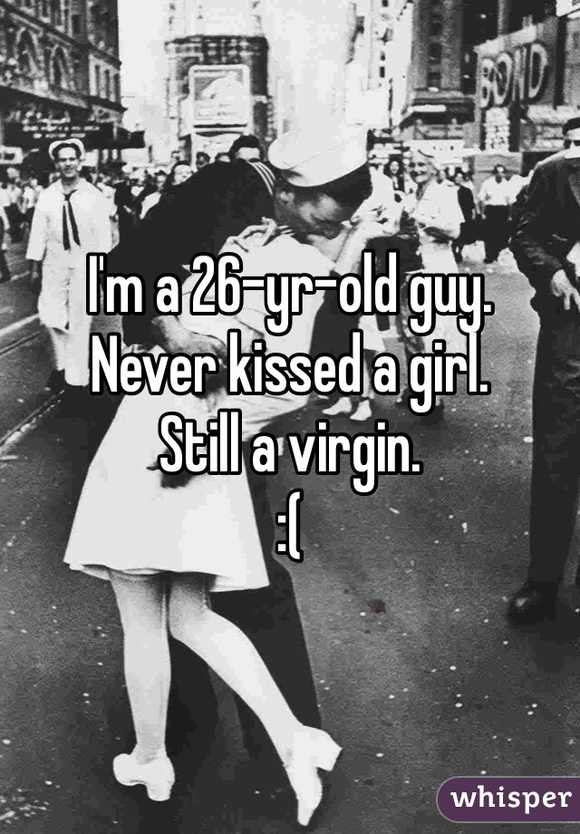 I'm a 26-yr-old guy.
Never kissed a girl.
Still a virgin.
:(