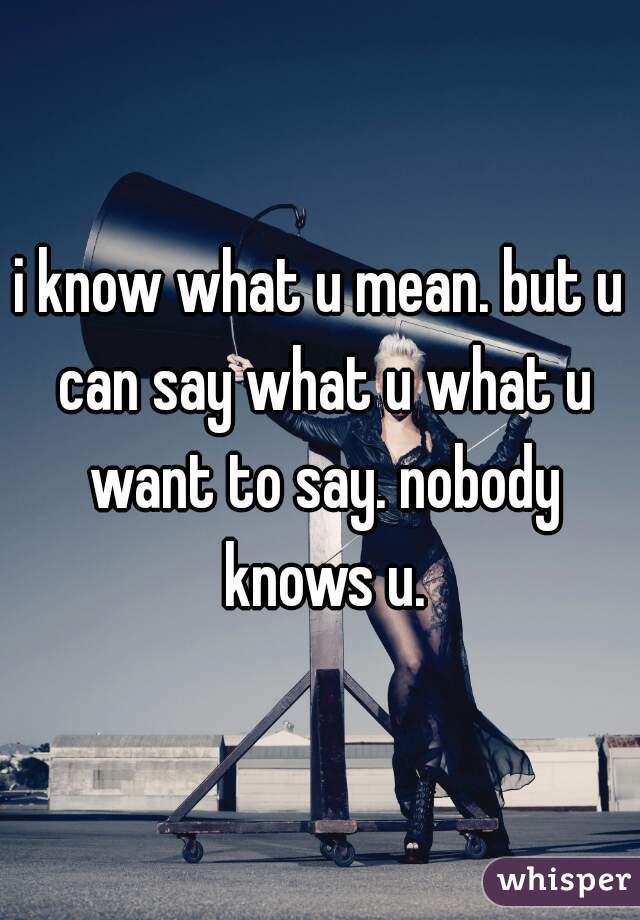 i know what u mean. but u can say what u what u want to say. nobody knows u.