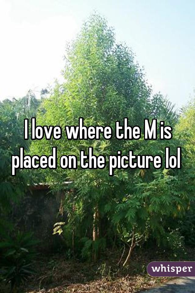 I love where the M is placed on the picture lol 