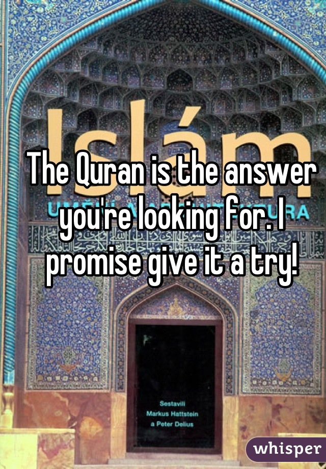 The Quran is the answer you're looking for. I promise give it a try!