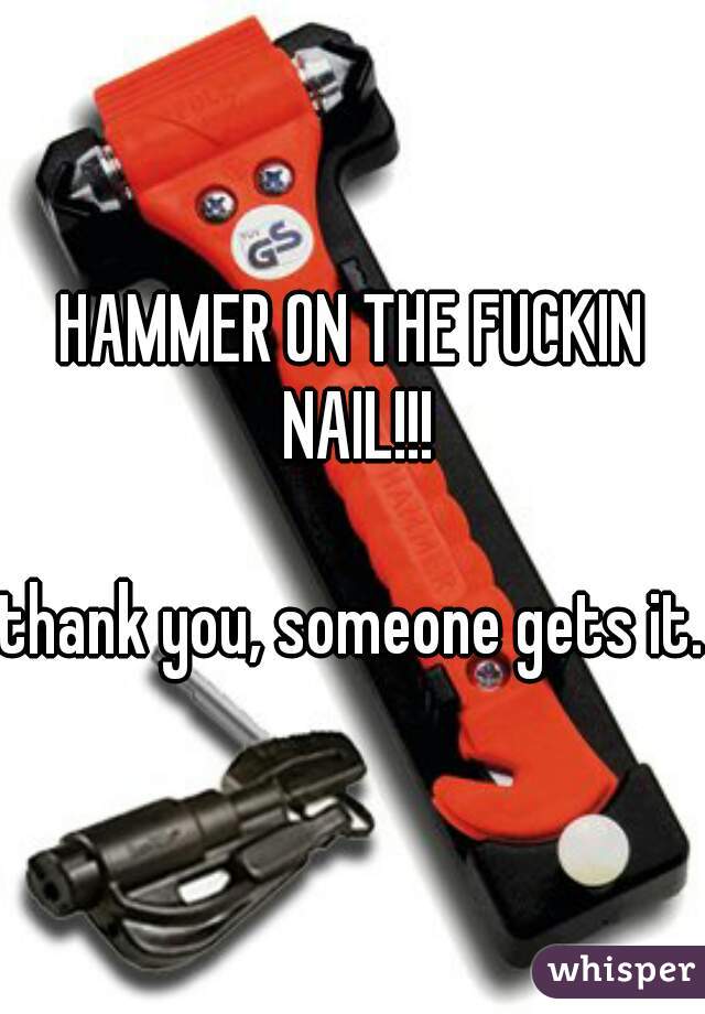 HAMMER ON THE FUCKIN NAIL!!!

thank you, someone gets it.