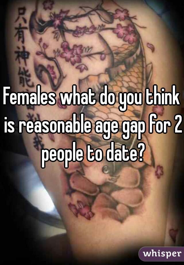 Females what do you think is reasonable age gap for 2 people to date?