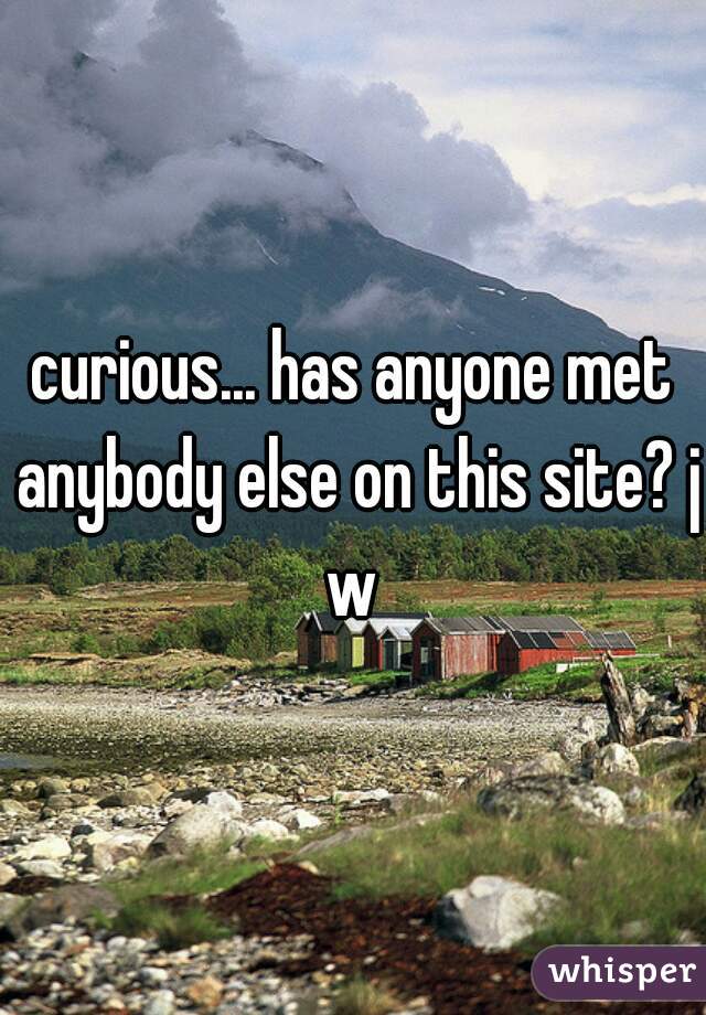 curious... has anyone met anybody else on this site? jw