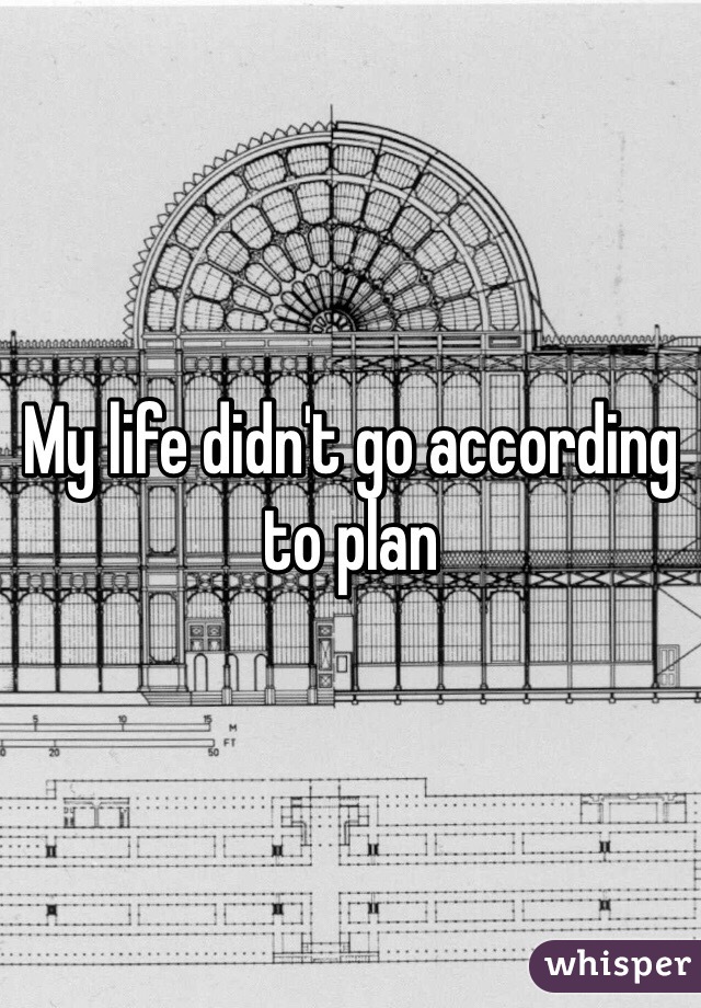 My life didn't go according to plan