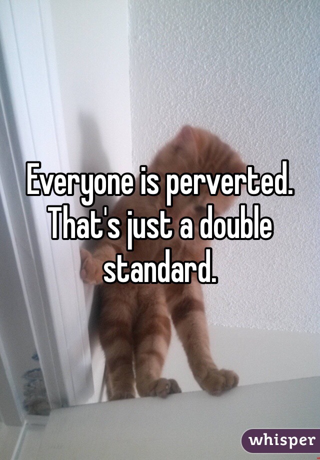 Everyone is perverted. That's just a double standard. 