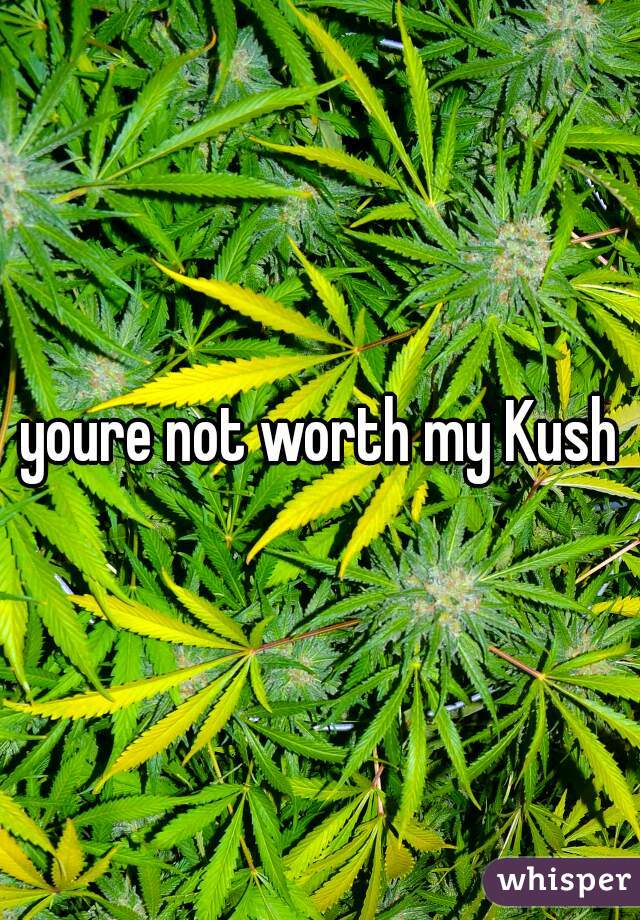 youre not worth my Kush
