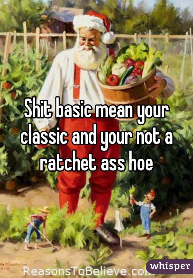 Shit basic mean your classic and your not a ratchet ass hoe