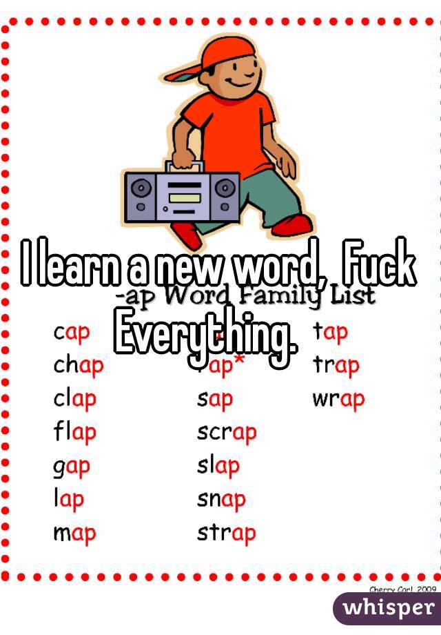 I learn a new word,  Fuck Everything.    