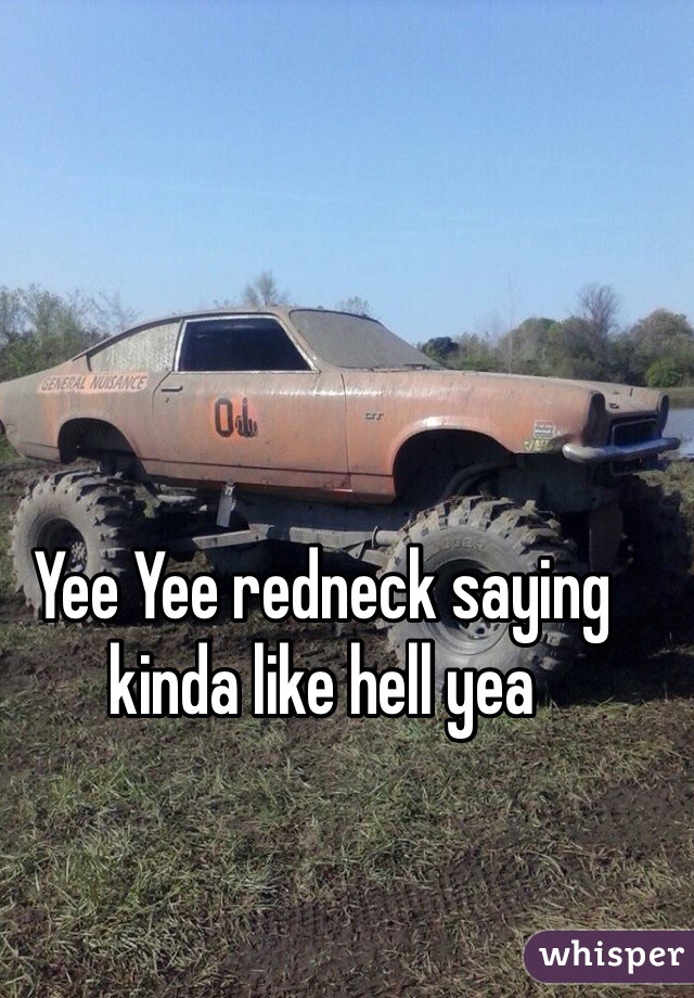Yee Yee redneck saying kinda like hell yea 