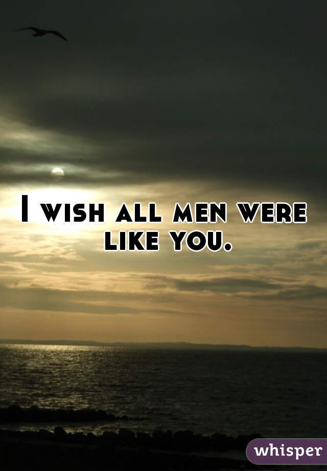 I wish all men were like you.
