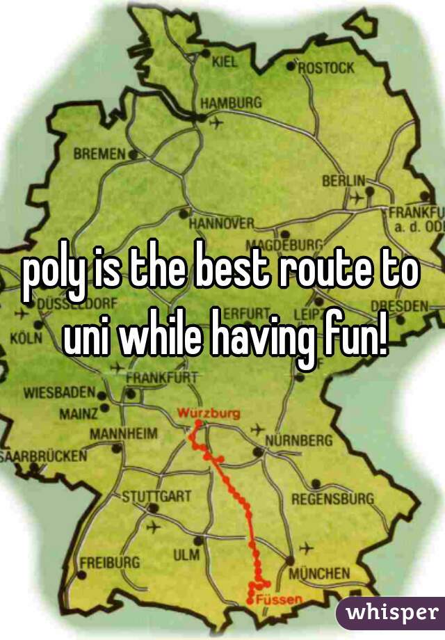 poly is the best route to uni while having fun!