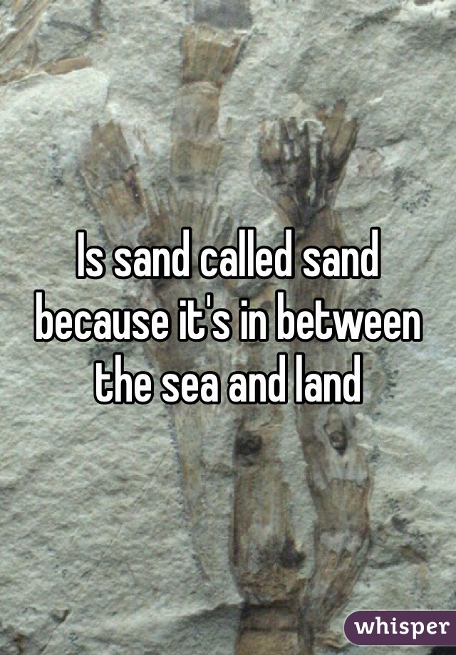 Is sand called sand because it's in between the sea and land