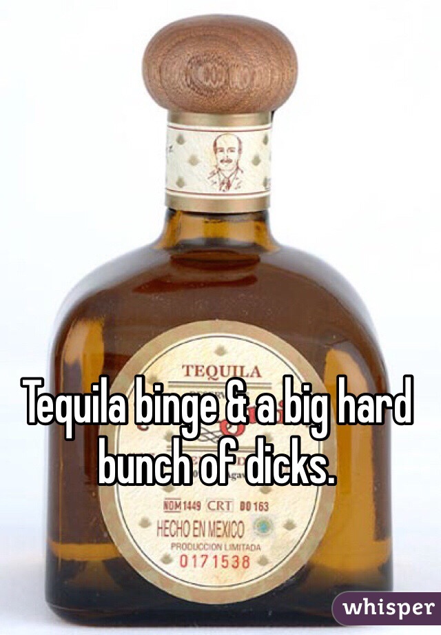 Tequila binge & a big hard bunch of dicks. 