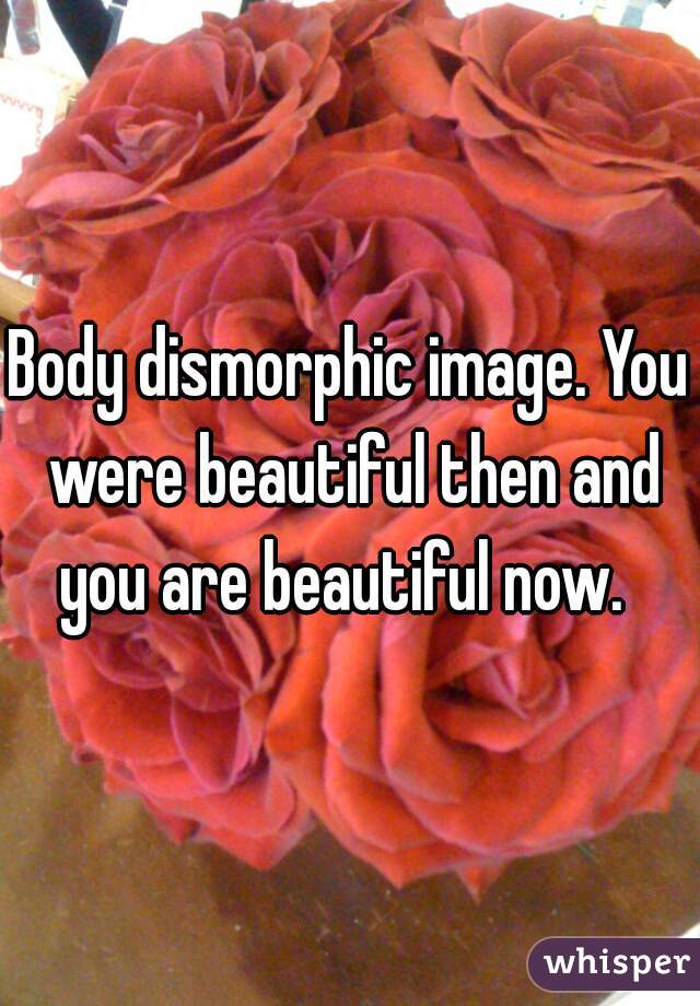 Body dismorphic image. You were beautiful then and you are beautiful now.  