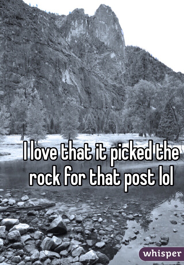I love that it picked the rock for that post lol