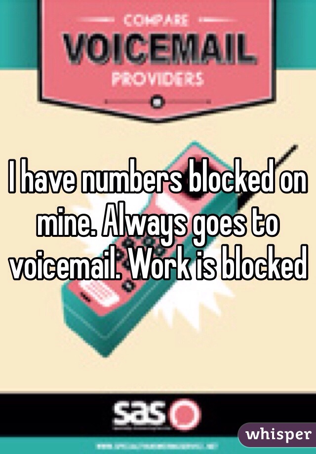 I have numbers blocked on mine. Always goes to voicemail. Work is blocked 