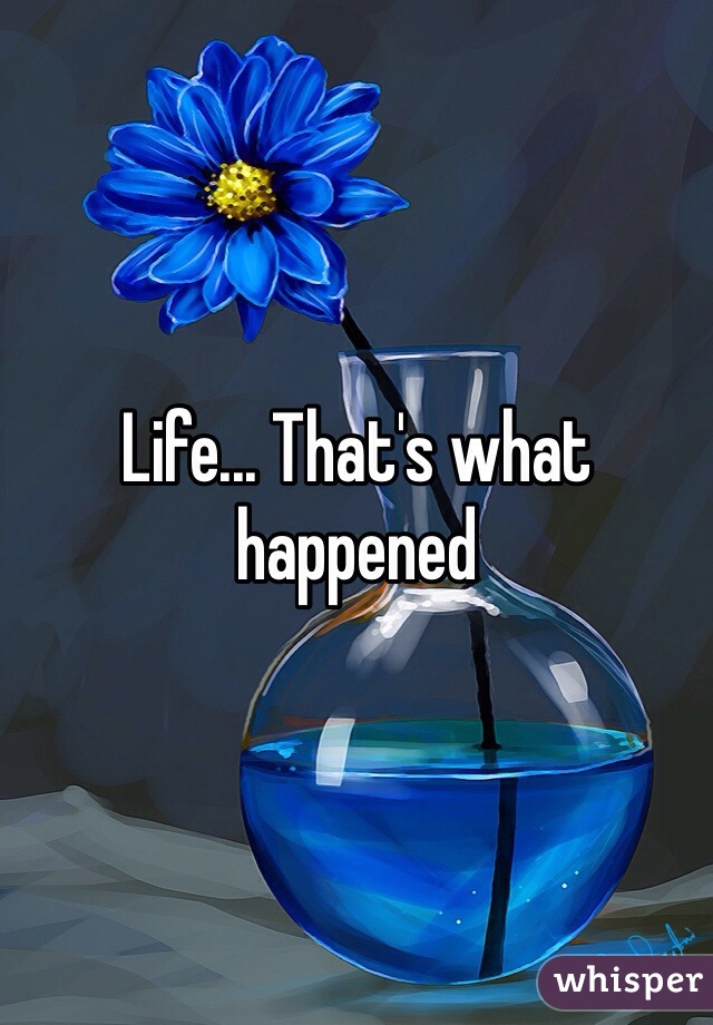 Life... That's what happened