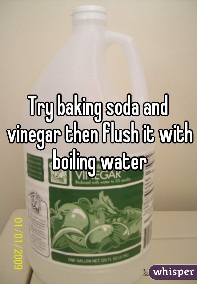 Try baking soda and vinegar then flush it with boiling water