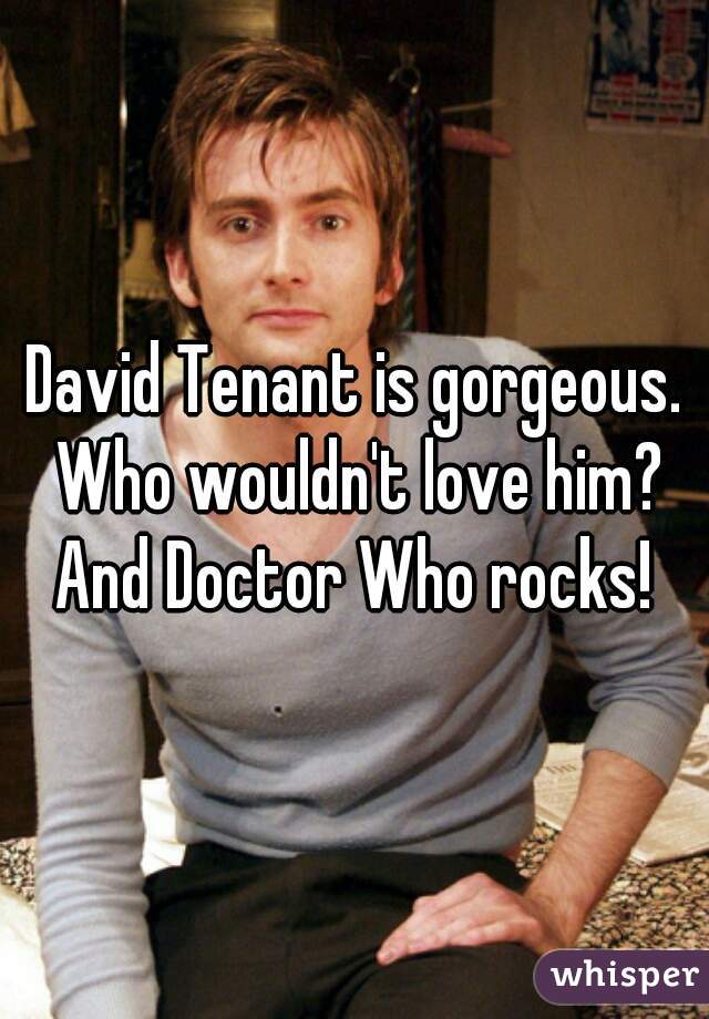 David Tenant is gorgeous. Who wouldn't love him? And Doctor Who rocks! 