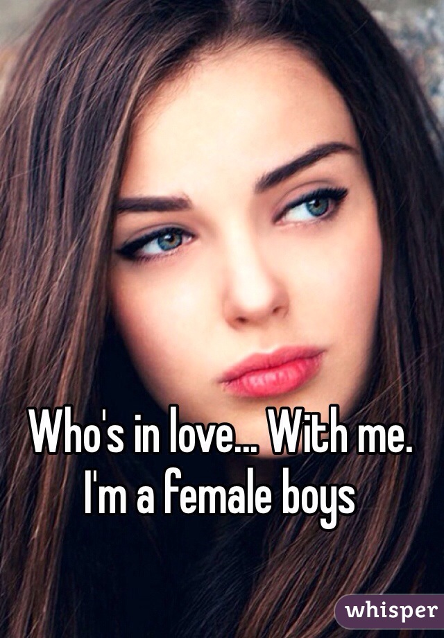 Who's in love... With me. I'm a female boys