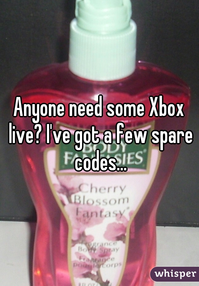 Anyone need some Xbox live? I've got a few spare codes...