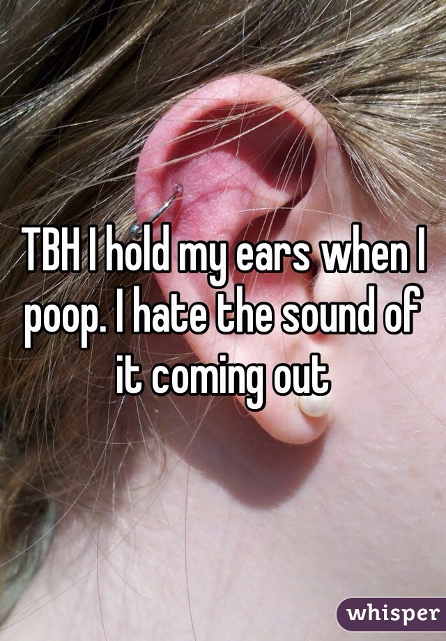 TBH I hold my ears when I poop. I hate the sound of it coming out
