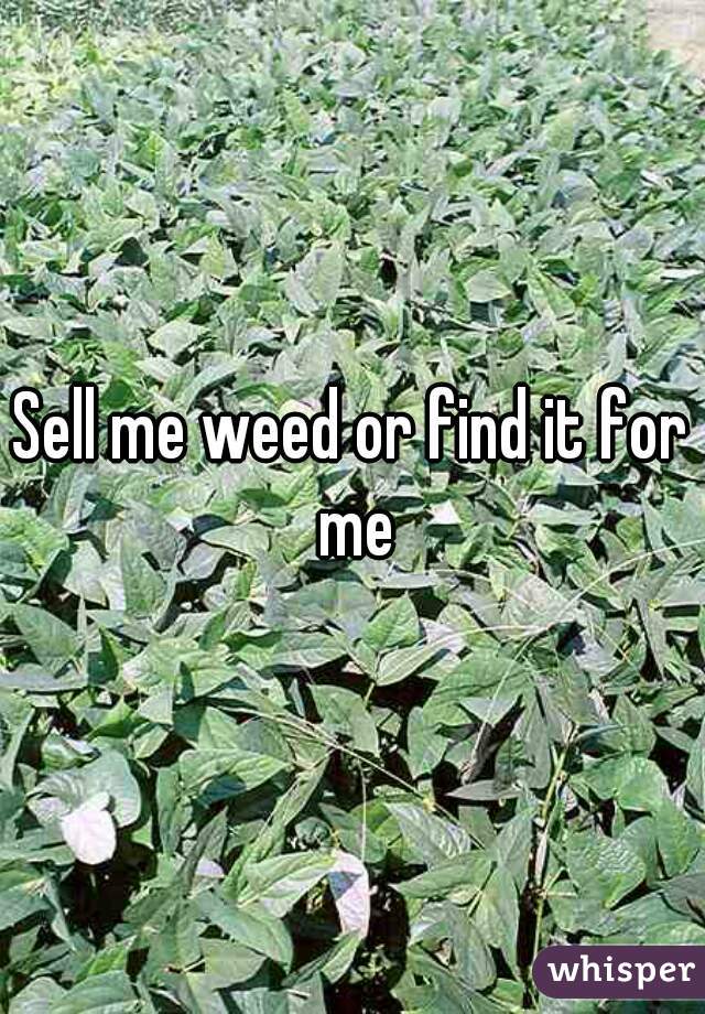 Sell me weed or find it for me