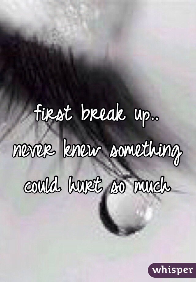 first break up..
never knew something could hurt so much