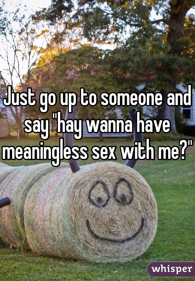 Just go up to someone and say "hay wanna have meaningless sex with me?"